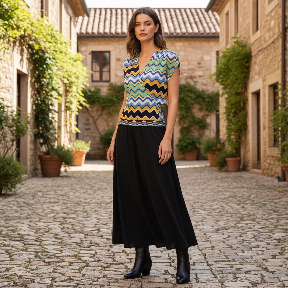 Ramy Brook‎ Myra Wavy Surplice Top size M